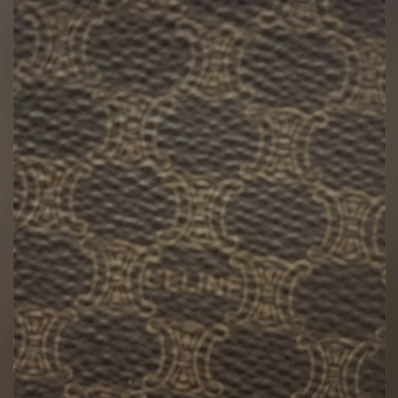 Céline Brown Monogram Macadam Pouch Chain Wristlet Vintage - Picture 3 of 13